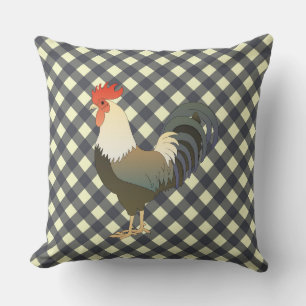 GINGHAM ROOSTER KISSEN