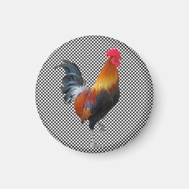 Gingham Rooster Magnet (Vorne)