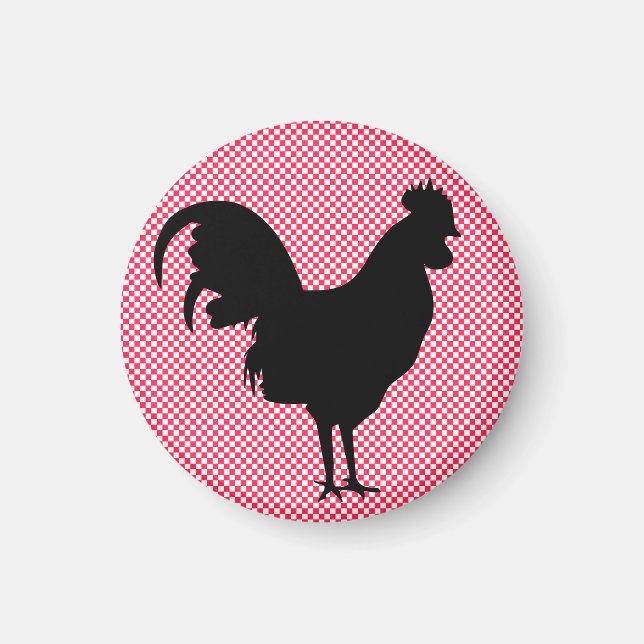 Gingham Rooster Magnet (Vorne)