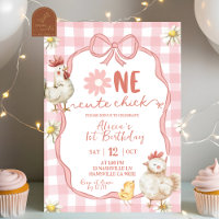 Gingham Rosa Gänseblümchen Ein Süßes Küken 1. Gebu