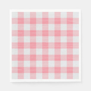 Gingham Rosa Kariert Süß Hübsch Weiblich Serviette