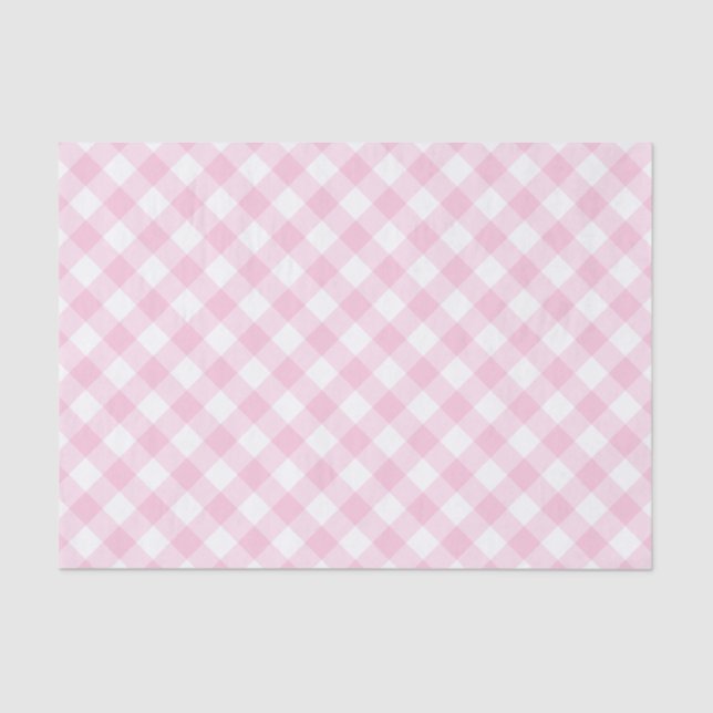 Gingham Rosa und Weiß-Muster Seidenpapier (Vorderseite)