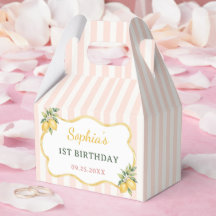 Gingham Rosa Zitronen Thema 1. Geburtstag