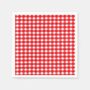 Gingham, Rot und Weiß, traditionelles Picknick Serviette