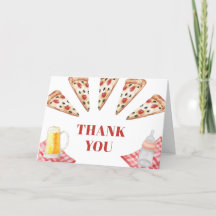 Gingham Rustic Moderne Pizza Beers Baby Dusche