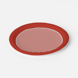 Gingham-Rustic Orange-Paper-Teller Pappteller