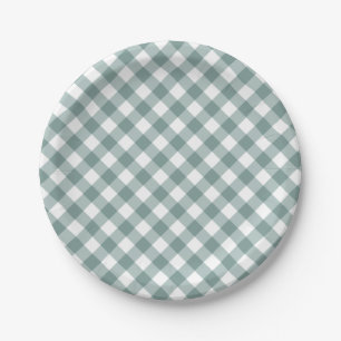 Gingham - Rustikale Herbstdusche Pappteller