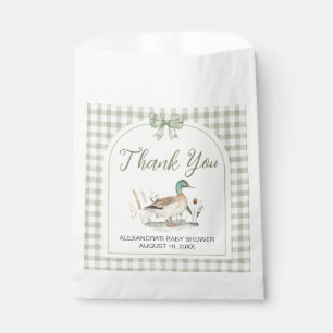 Gingham Sage Green Mallard Duck Baby Duck Geschenktütchen