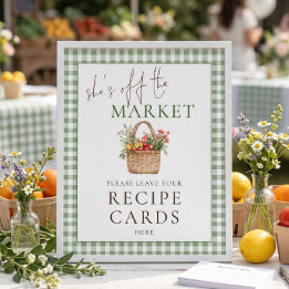Gingham Sie ist außer Handel Rezept Schild Jungges