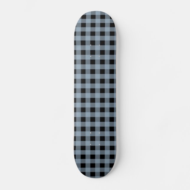 Gingham Slate und Black Skateboard (Vorderseite)