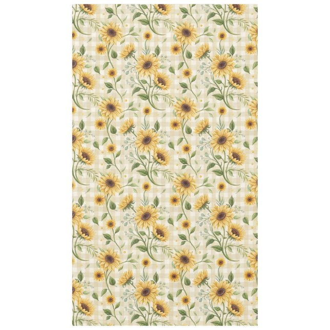 Gingham-Sonneblume Tischdecke (Vorderseite)