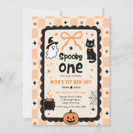 Gingham Spooky One Halloween Geburtstagsfeier Einladung