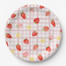 Gingham Strawberry Party Paper Tellers Pappteller