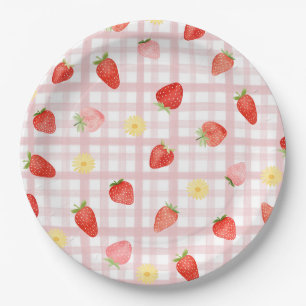 Gingham Strawberry Party Paper Tellers Pappteller