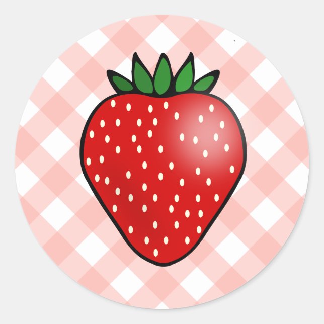 Gingham Strawberry Stickers (Vorderseite)