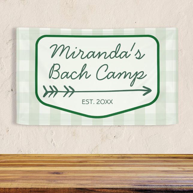 Gingham Summer Bach Camp Green Bachelorette Banner (Gingham Summer Bach Camp Green Bachelorette Banner)