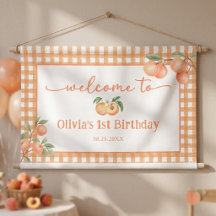 Gingham süß wie ein Pfirsich-Geburtstag