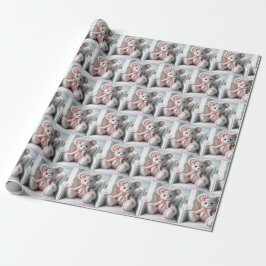 Gingham Teddy Bear auf einem Stuhl Geschenkpapier