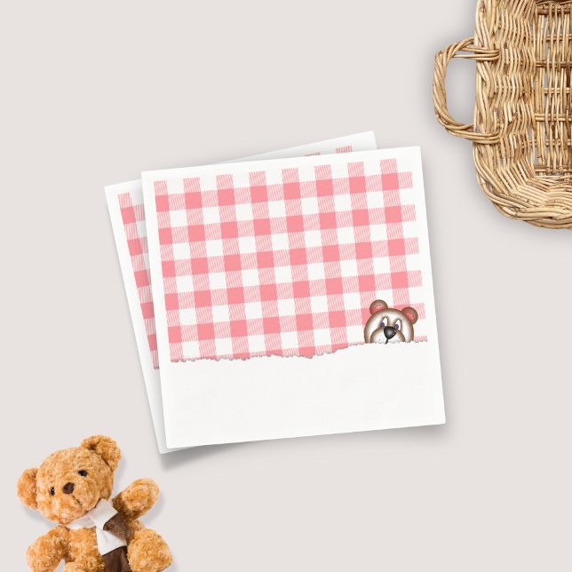 Gingham Teddy Bear Picnic Serviette (Von Creator hochgeladen)