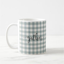 Gingham Typografy Kariert Script "Gather Country"