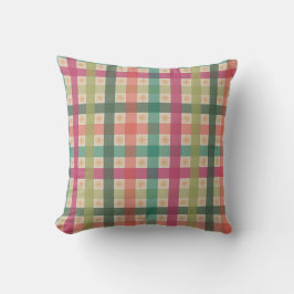 Gingham- und geometrische Blumenmuster-Wurfkissen Kissen