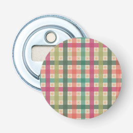 Gingham- und geometrischer Blumenmuster-Flaschenöf Flaschenöffner