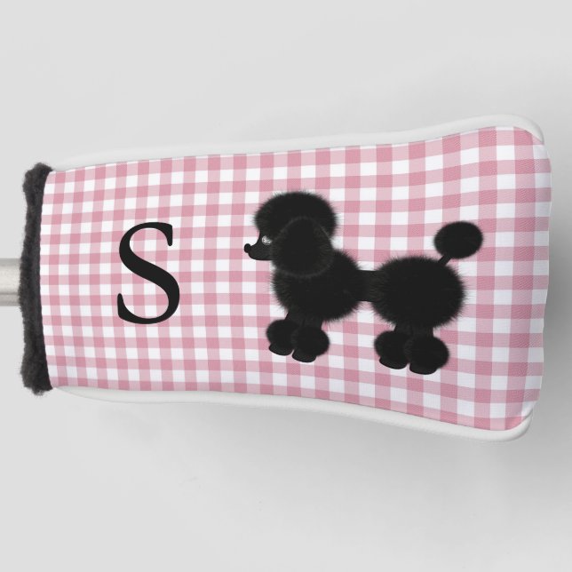 Gingham und Poodle mit Monogram Putter Cover Golf Headcover (Vorderseite)