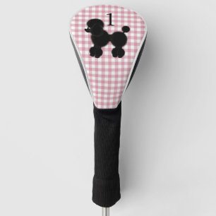 Gingham und Pudel mit Zahl-Fahrer-Abdeckung Golf Headcover
