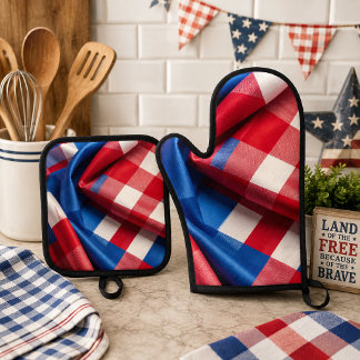Gingham und Ruhm Ofenhandschuh & Topflappen-Set