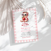Gingham und Strawberry Berry Sweet Baby Shower