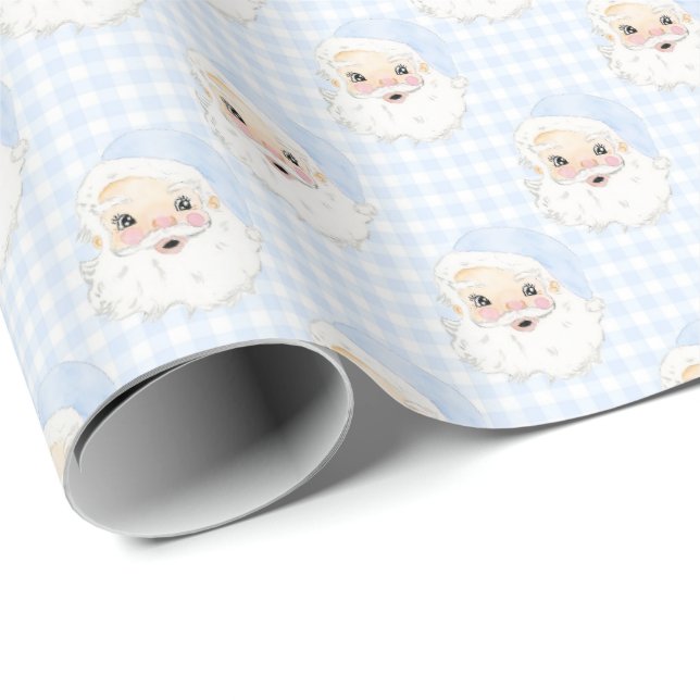 Gingham Vintag Weihnachts-Umschlagpapier Geschenkpapier (Rolleneckpunkt)