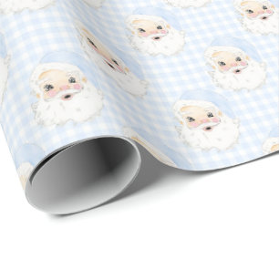 Gingham Vintage Santa Weihnachtspapier Geschenkpapier
