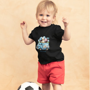 Gingham Vintager LKW beladen mit Osterkuchen Kleinkind T-shirt