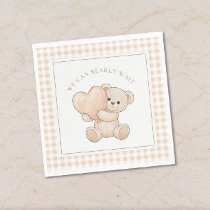 Gingham We Can Bearly Wait Baby-Shower-Servietten Serviette
