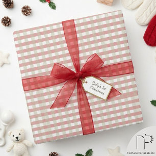 Gingham-Weihnachts-Baby-Wrap Geschenkpapier