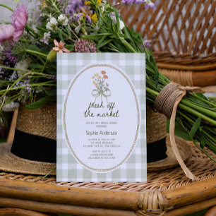 Gingham Wildblume aus dem Brautparty des Marktes Einladung