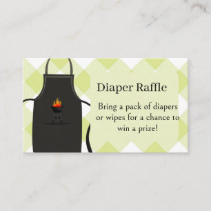 Gingham-Windeln / Wisch-Tombola BBQ-Baby-Party Begleitkarte