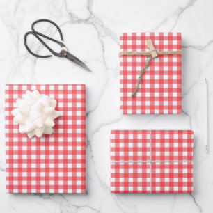 Gingham Wrapping Paper Sheets Geschenkpapier Set