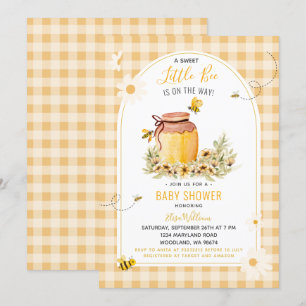 GinghamSweet Little Bee ist auf der Way Baby Showe Einladung