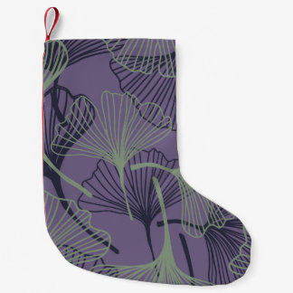 Gingko Biloba: abstraktes Vintages Muster. Kleiner Weihnachtsstrumpf