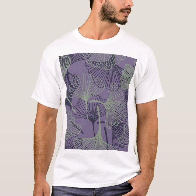 Gingko Biloba: abstraktes Vintages Muster. T-Shirt (Vorderseite)
