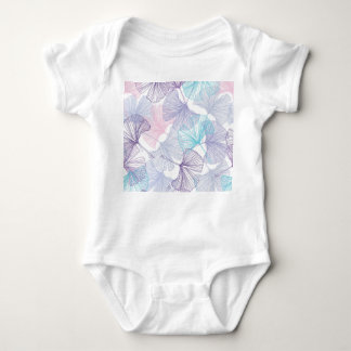 Gingko Biloba Rose Quartz Muster Baby Strampler