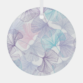 Gingko Biloba Rose Quartz Muster Ornament Aus Glas