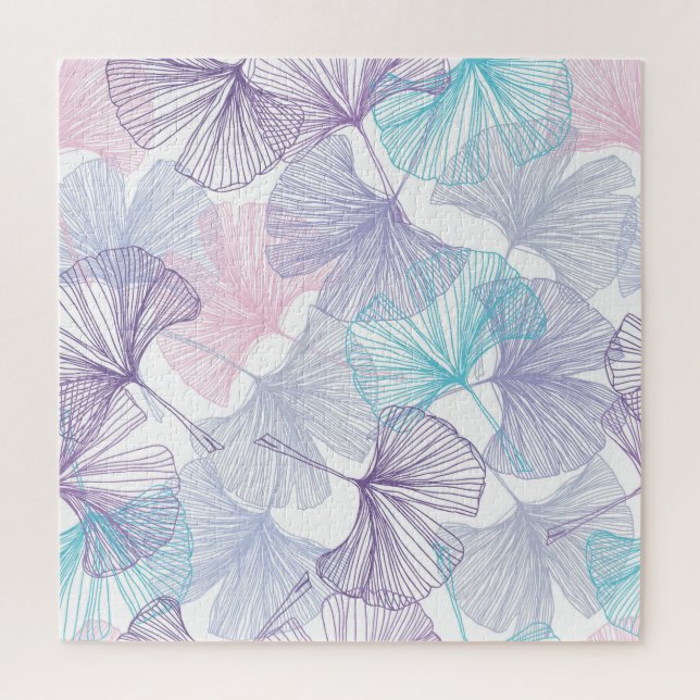 Gingko Biloba Rose Quartz Muster Puzzle (Vertikal)