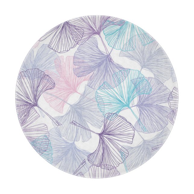 Gingko Biloba Rose Quartz Muster Schneidebrett (Vorderseite)