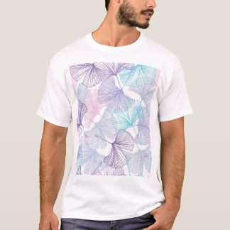 Gingko Biloba Rose Quartz Muster T-Shirt