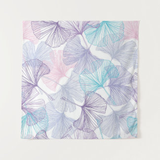 Gingko Biloba Rose Quartz Muster Wandteppich