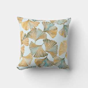 Gingko Blätter Aquarellfarben Nahtloses Muster Kissen