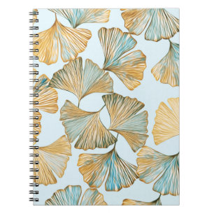 Gingko Blätter Aquarellfarben Nahtloses Muster Notizblock