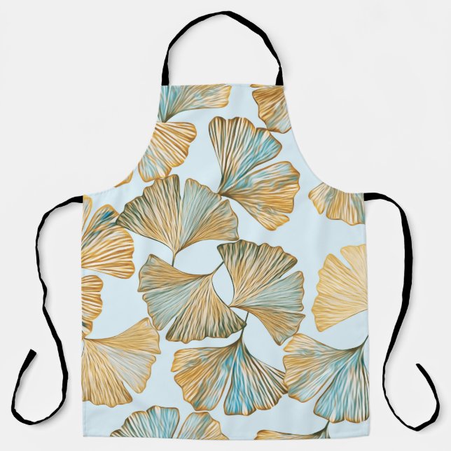 Gingko Blätter Aquarellfarben Nahtloses Muster Schürze (Vorderseite)